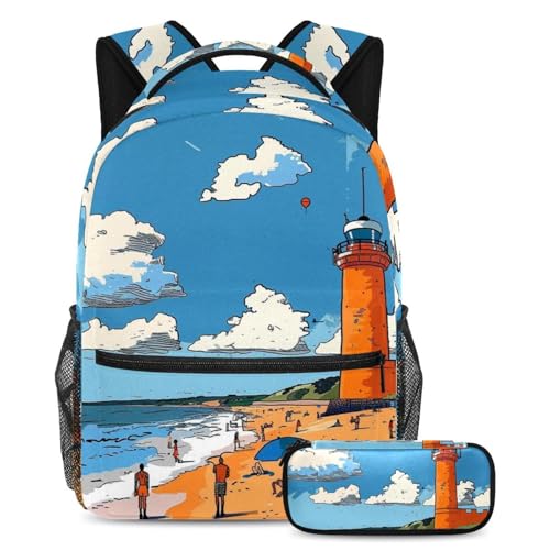 Ensemble de cartables pour enfants ergonomique avec trousse scolaire