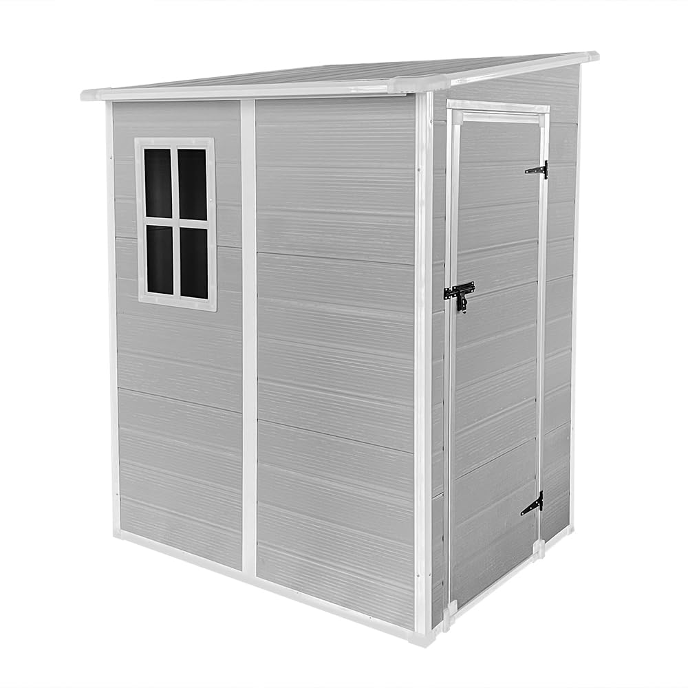 Panana Outdoor Garden Storage Shed, Grey,4.66 x 4ft (4.66 x 4ft), NORTH27