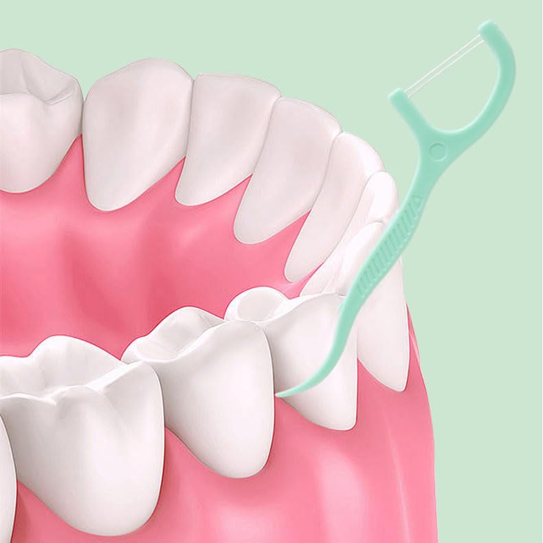 Zahnseide Sticks,300 Pcs Minzgeschmack Zahnseide Zahnsticks Dental Floss für Entfernung von Plaque und Speiseresten, Zahnreinigung – Bild 4