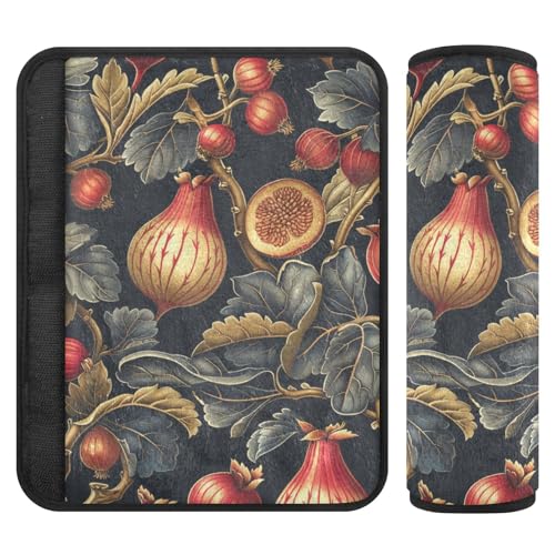 Plant Fig - Paquete de 2 almohadillas para correa de hombro para asiento de automóvil, evita que el cinturón de seguridad corte en el cuello, fundas para cinturón de seguridad de coche para bolsa de