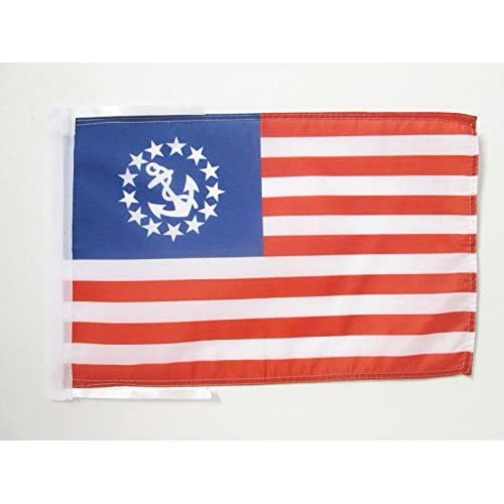 AZ FLAG, US Yacht Ensign Flag, 18'' x 12'', 100% Polyester american yacht Small Banner with Two Cords, Fade Resistant