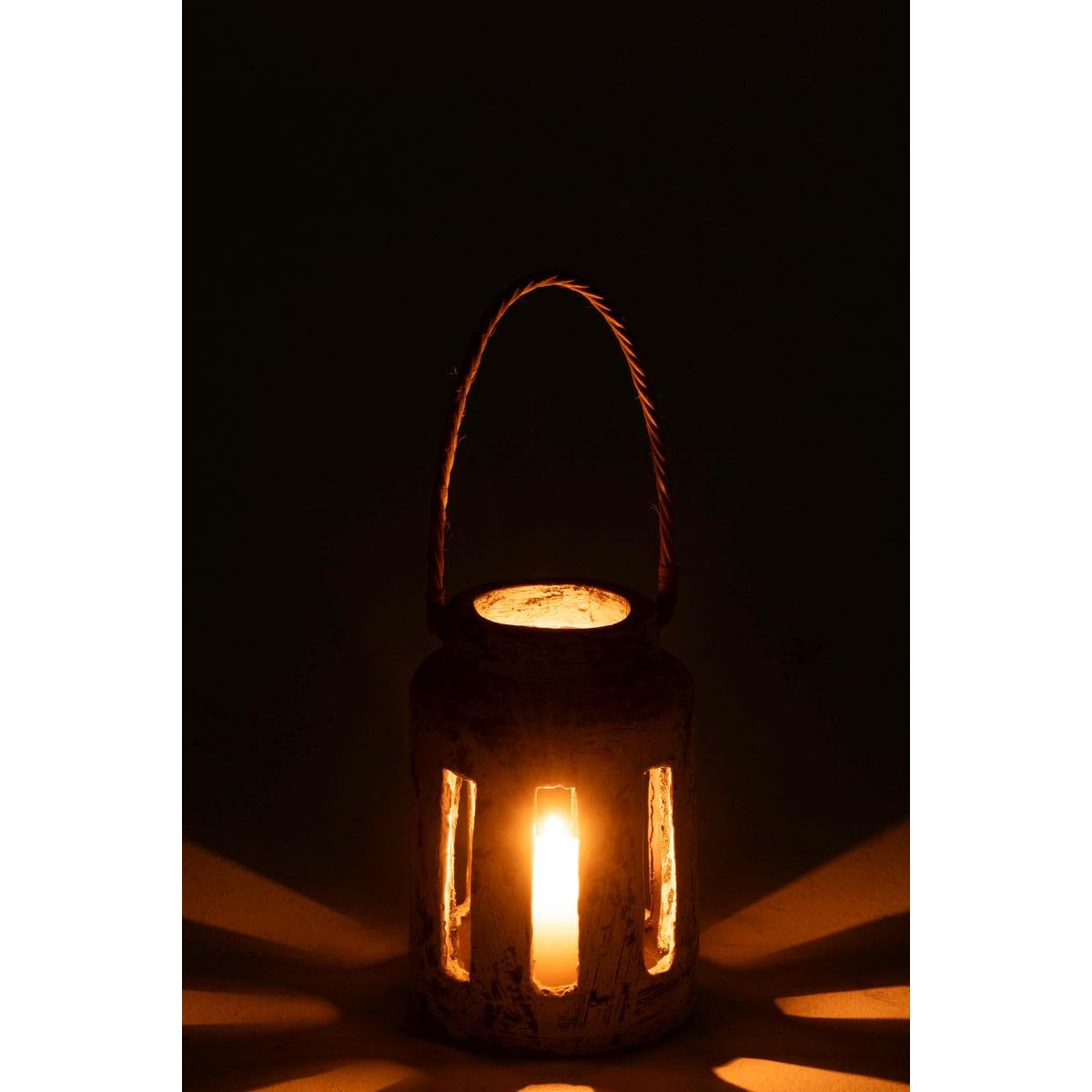 Lanterne en Terre Cuite "Ruby" 34cm Noir & Blanc