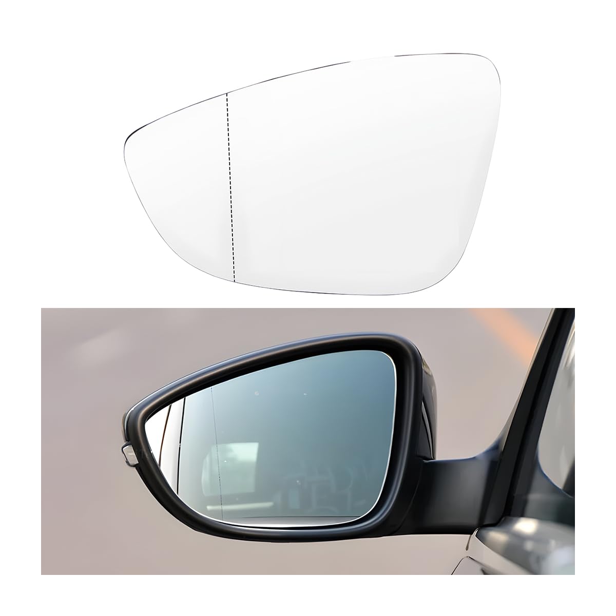 Passenger Side Mirror Glass Non-Heated W/o Turn Signal