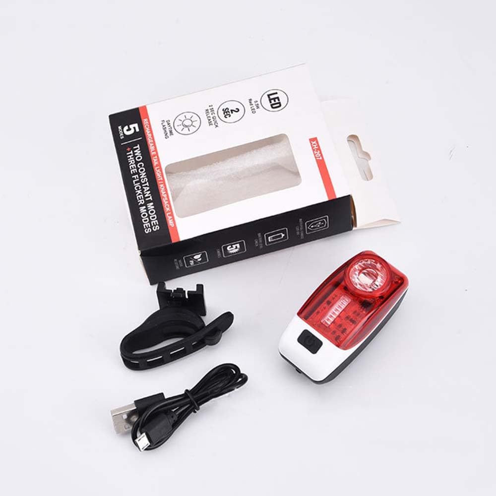 Luce Posteriore della Bicicletta USB di Ricarica della Luce di Avvertimento di Sicurezza Guida Esterna LED Alta Luminosità Zaino Luce