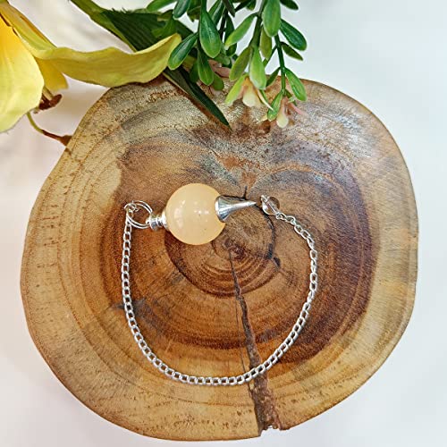 Image of Golden Quartz Ball Pendulum | Natural Crystal Stone Dowsing Pendulum | Healing Crystal Stones for Reiki Meditation, Feng Shui & Chakra Energy | Spiritual Vastu Decorative Items