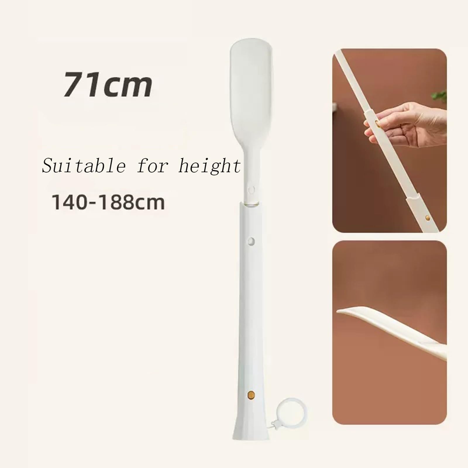 Calzador de plástico, calzador de mango largo, calzador telescópico de longitud ngitud ajustable, calzador con cuchara, útil y perezoso para levantar zapatos, calzador para hombres y mujeres