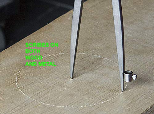 5MoonSun5's 8 Inch Large Pencil Marking Compass Circle Leather Scratch Compass Maker Scriber Marking Wing Divider, Ideal for Drawing Circles, Scribing Wood Metal, Drafting,Map Plotting with wooden box - Thumbnail 6
