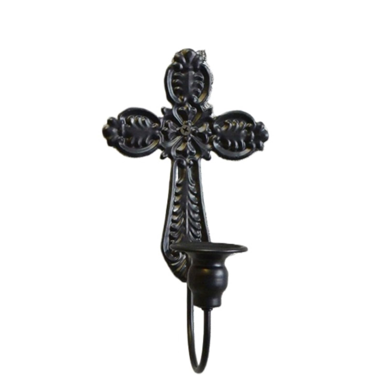 2 Stück Metall-Kreuz-Kerzenhalter, Wand-Kerzenständer, Outdoor-Wandbehang, Kerzendekoration FüR Deko