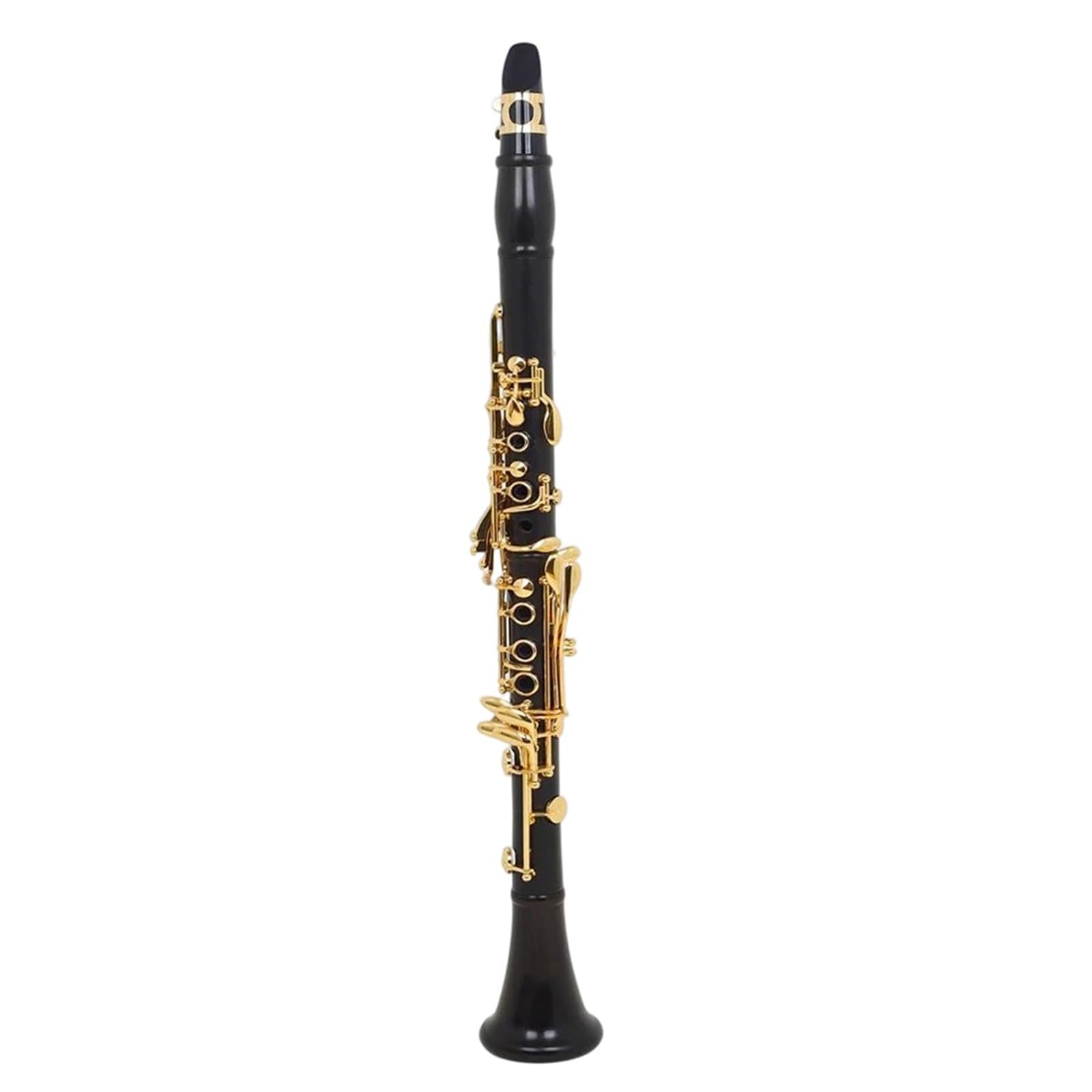 Clarinete De Ébano Bb 17 Llave Chapada En Oro Rendimiento Con Cinturón Trasero Guantes Silbato