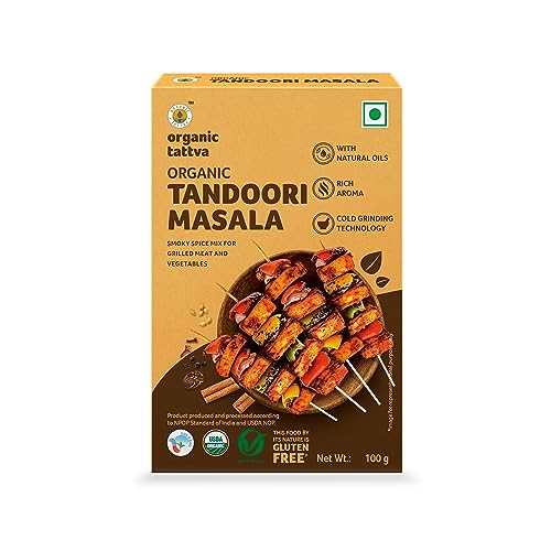 Image of Organic Tattva Tandoori Masala - 100g Tandoori Chicken Masala Powder with No Artificial Additives, No Pesticides | Aromatic Spice Blend for Biryani & Grilled Recipes