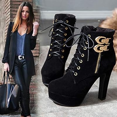 lace platform booties