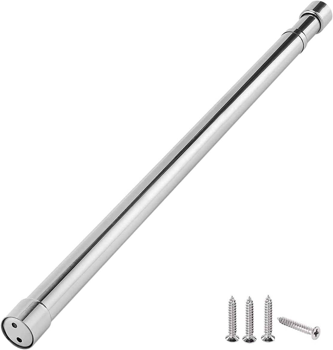 Wardrobe Rail Extendable Clothing Rail 21.5 to 39.5 Inch Stainless Steel Clothes Rod with End Sockets Screws Adjustable Closet Rail Pole Heavy Duty Telescopic Closet Rod for Closet Cupboard War