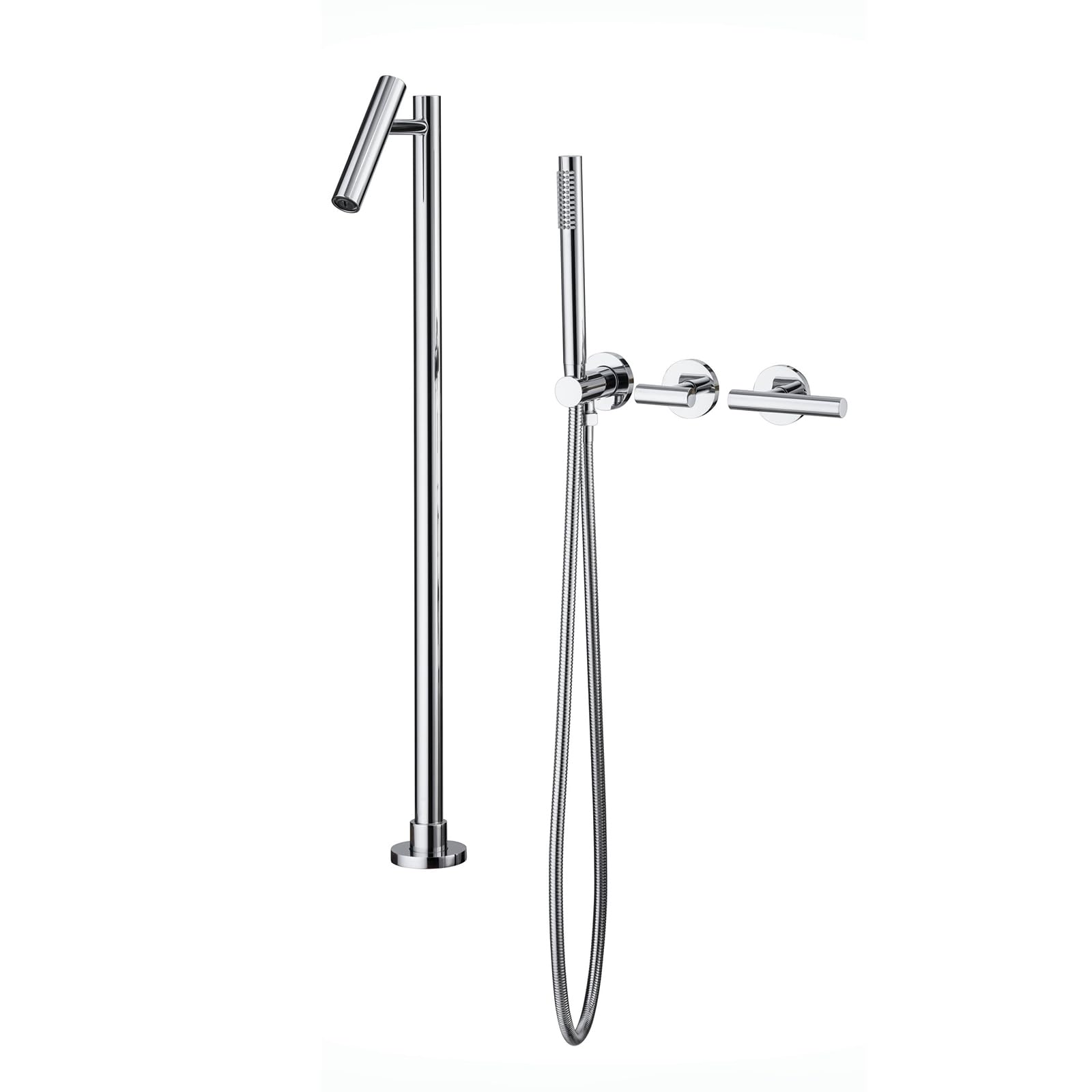 JYBNBBE Freestanding Bath Taps Chrome Hot and Cold Concealed Wall Mounted Brass Bath Shower Mixer Tap