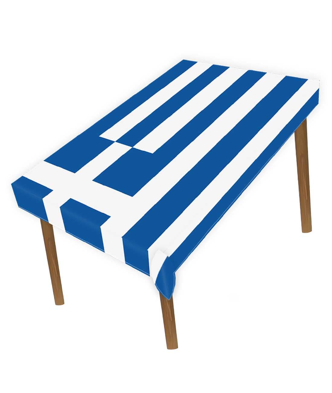 Petite Pine Greece 60×82 Inch Rectangle Flag Polyester Tablecloth,Large 5×6.8 Ft Greek Runner Decoration,Table Colth Cover For Outdoor Picnic Kitchen Dining Home Decor Holiday Camping