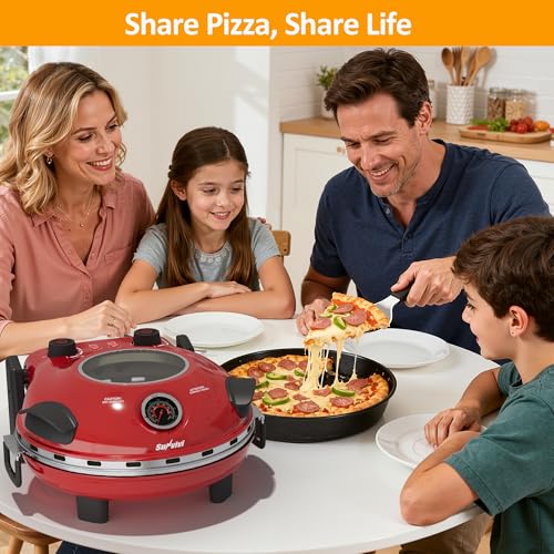 SUNVIVIPRO - Indoor Outdoor Pizza Oven: heat up to 1000℉, up to 12 inches of electric countertop with viewing window, dual temperature control knob - Image 6