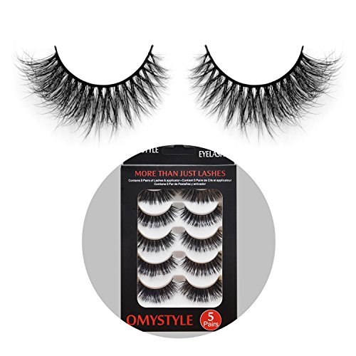 3D Fur Mink Eyelashes Natural Long Make up Messy Flirty Fake Lashes Curly Lightweight False Eyelashes for Women 5 Pairs/Box