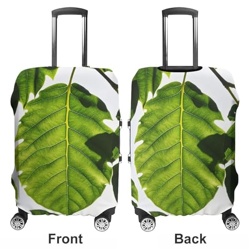 Green Leaves Pattern Printed Luggage Cover Protector, Fits 18-32 Inch Luggage3