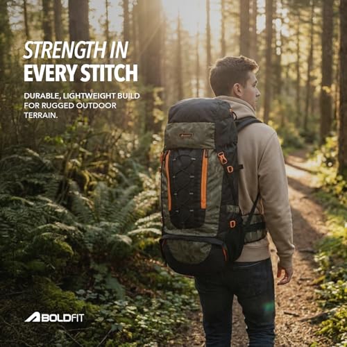 Image of Boldfit Rucksack Bags for Men & Women Trekking Bag Camping Travel Backpack for Men for All Luggage Pack Trekking Bag for Hiking, Travel Backpack