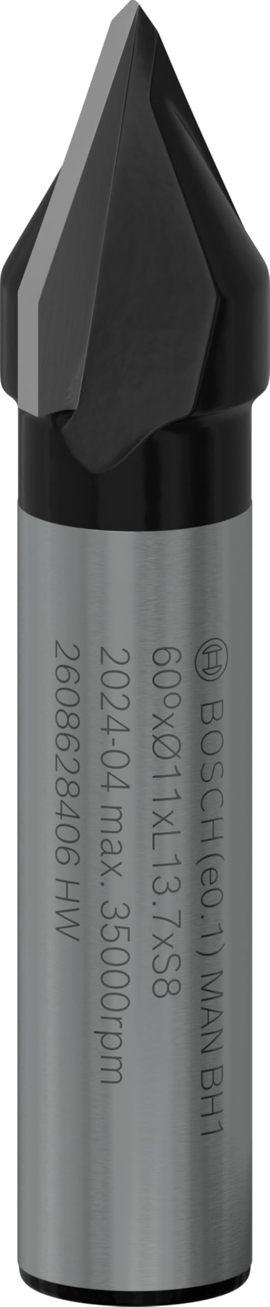 Bosch Professional Aksesuar 2608 628 406 V Oluk Freze 8 mm, D1 11 mm, Uzunluk 14 mm, G 45 mm, 60°