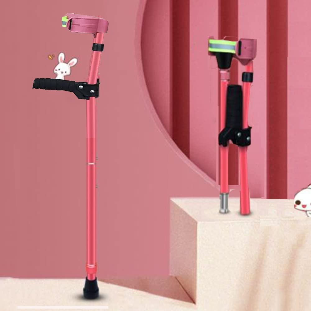 Muletas Plegables para Niños, Bastones Ajustables con Manguitos Ergonómicos, Muletas Plegables para Antebrazos, Muletas Ortopédicas para Axilas, Bastón De Antebrazo - Altura Ajustable (Color :
