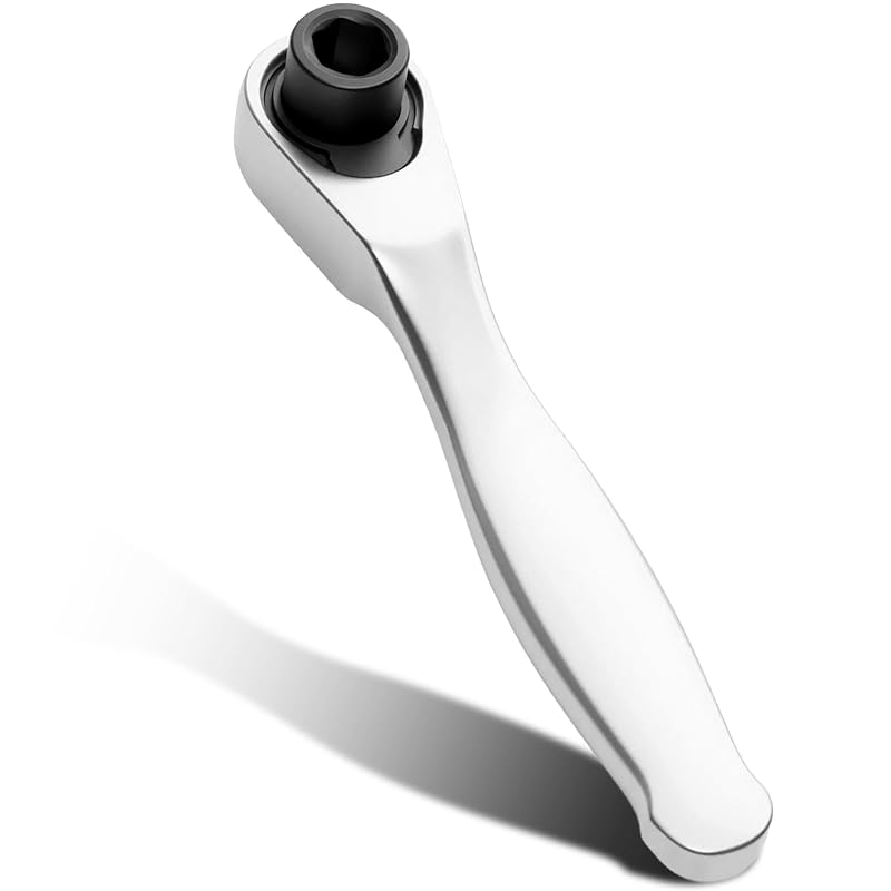 Mini Chave Catraca para Bits com Encaixe de 6,35 mm, 72 Dentes, Cabeça de Baixo Perfil, Aço CR-V, Rimoev