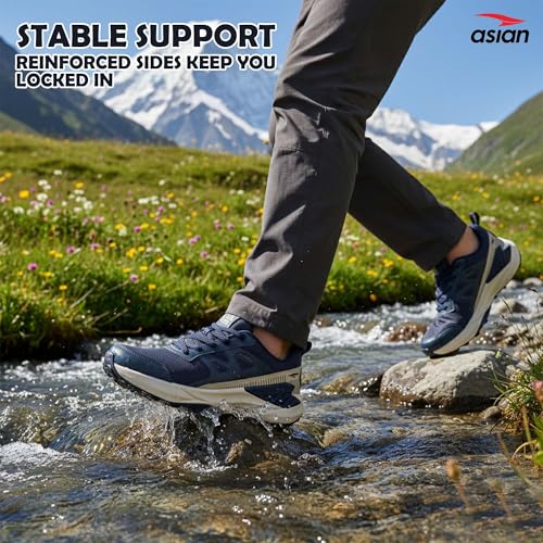 Image of ASIAN Everest-07 Men's Trekking & Hiking Shoes | Rugged All-Terrain Grip Sole, Strong Supportive Fit, Durable Outdoor Shoes, Anti-Slip Traction & Stability for Treks & Hiking
