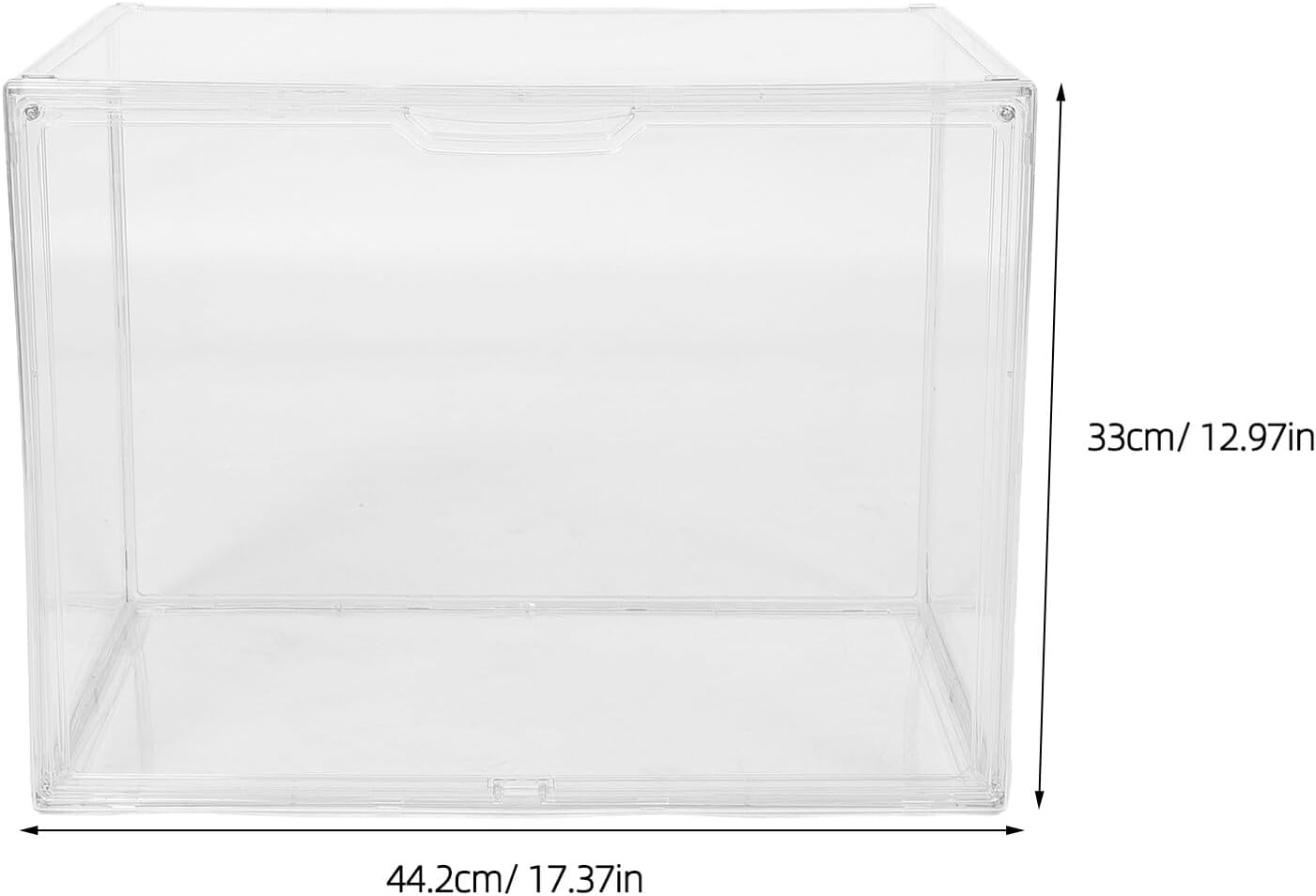 Stackable Acrylic Shoe Box 45x33x33cm Large Boot Storage Container with Lid Front-opening Organizer for Closet and Entryway