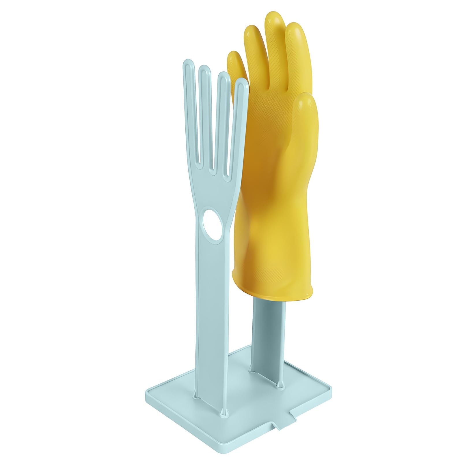 2 Pcs Kitchen Glove Holder, Kitchen Glove Stand Holder Plastic Glover Drying Dryer Rack, Reusable Rubber Dishwashing Gloves Clothes Drying Rack for Dish Gloves and Rags Towel Storage Tool(Blue)