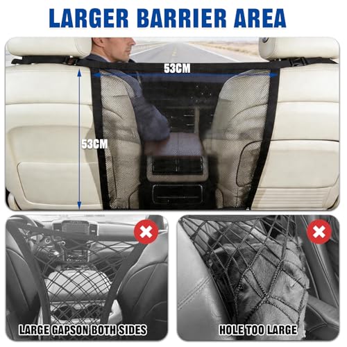 K-Gor Dog Car Barrier 2026 Upgrade,Dog Car Net Barrier with Mesh Organize,Pet Car Anti Scratch Seat Cushion,Universal Sedans/Suvs/Trucks, Ensuring Pet Safety and Avoiding Distracted Driving