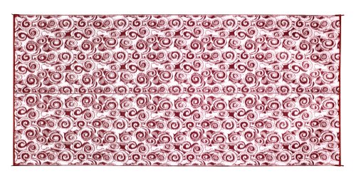 Camco 42842 Swirl Awning Leisure Mat-Burgundy 8' X 16'
