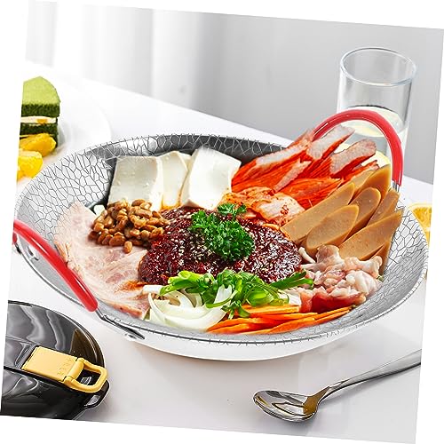 Wok de acero inoxidable con doble asa para cocina miniatura 4