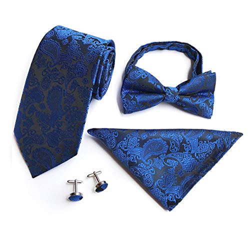 Lanfire Gravatas masculinas 4 peças, gravata de casamento masculina clássica gravata e bolso quadrad