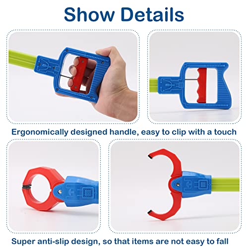 Esenlong Kinder Greifzange,40cm Multifunktionale Müllzange,Kurz MüLlgreifer,Senioren Kurz MüLlgreifer,Tragbare MüLlsammelzange,Greifarm Garten Greifer für Mädchen und Jungen