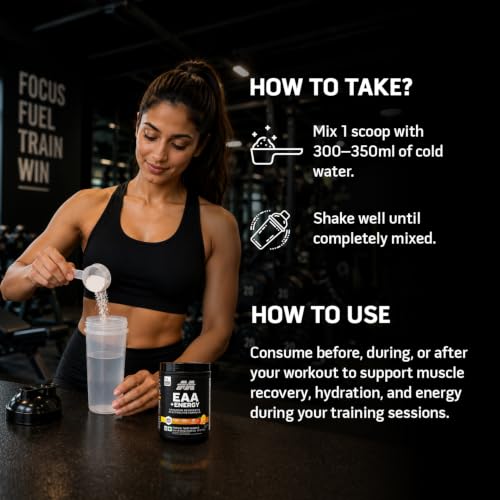 Image of MuscleTech Eaa + Energy | Essential Amino Acids + 100Mg Caffeine | Replenish Electrolytes | Ultimate Recovery 7.4 grams Eaa | 4.5 grams Bcaa | 3 grams Leucine | 30 Servings | Tropical Twist