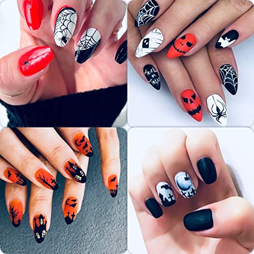 5 Pcs Nail Stamping Plate Halloween Theme Nail Art Plates Skull Ghost Witch Pumpkin Image Plate Nail Art Design Stamp Kit Snake Spider Bat Print Manicure Template Set Festival Nail Art Stencil Tool #TOP5