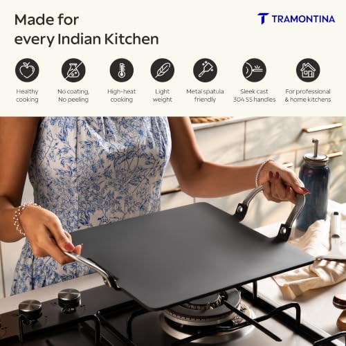 Image of TRAMONTINA Heritage Iron Pathri Tawa 30 cm | Black