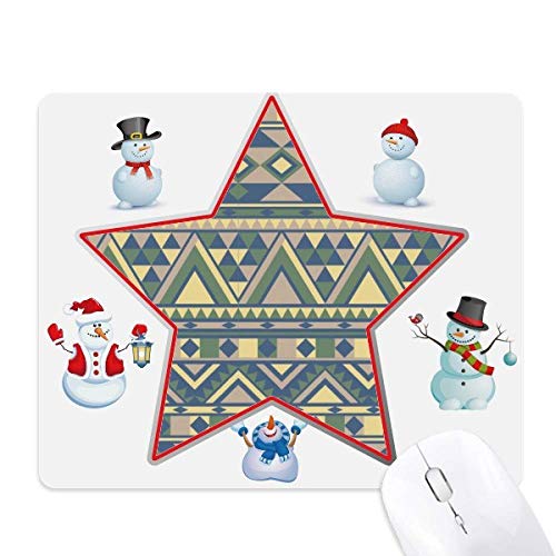 Tapis de souris bonhomme de neige nordique style losange, cadeau de bureau idéal