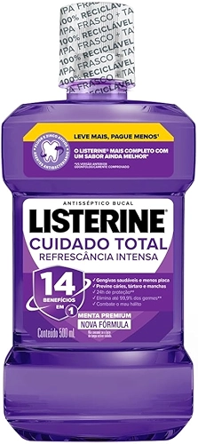 Listerine Cuidado Total 14 Benefícios em 1 Enxaguante Bucal, 500mL