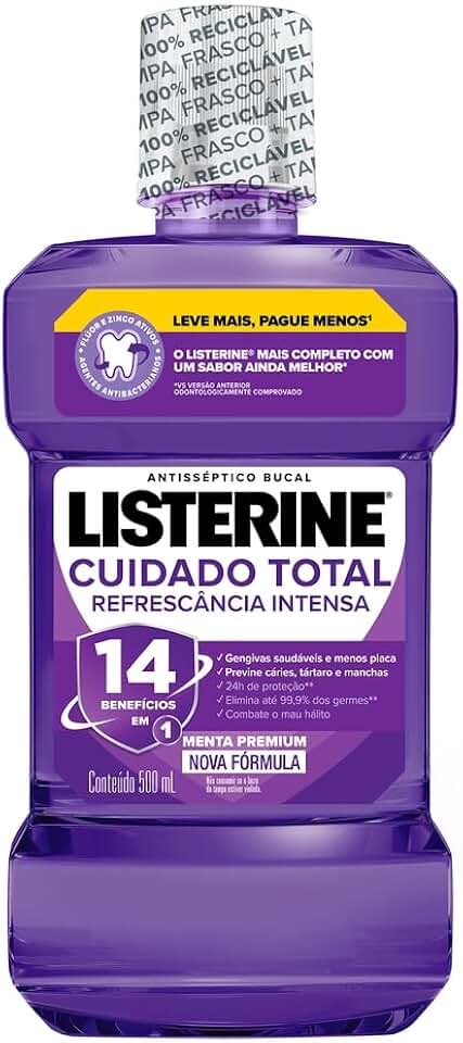 Listerine Cuidado Total 14 Benefícios em 1 Enxaguante Bucal, 500mL