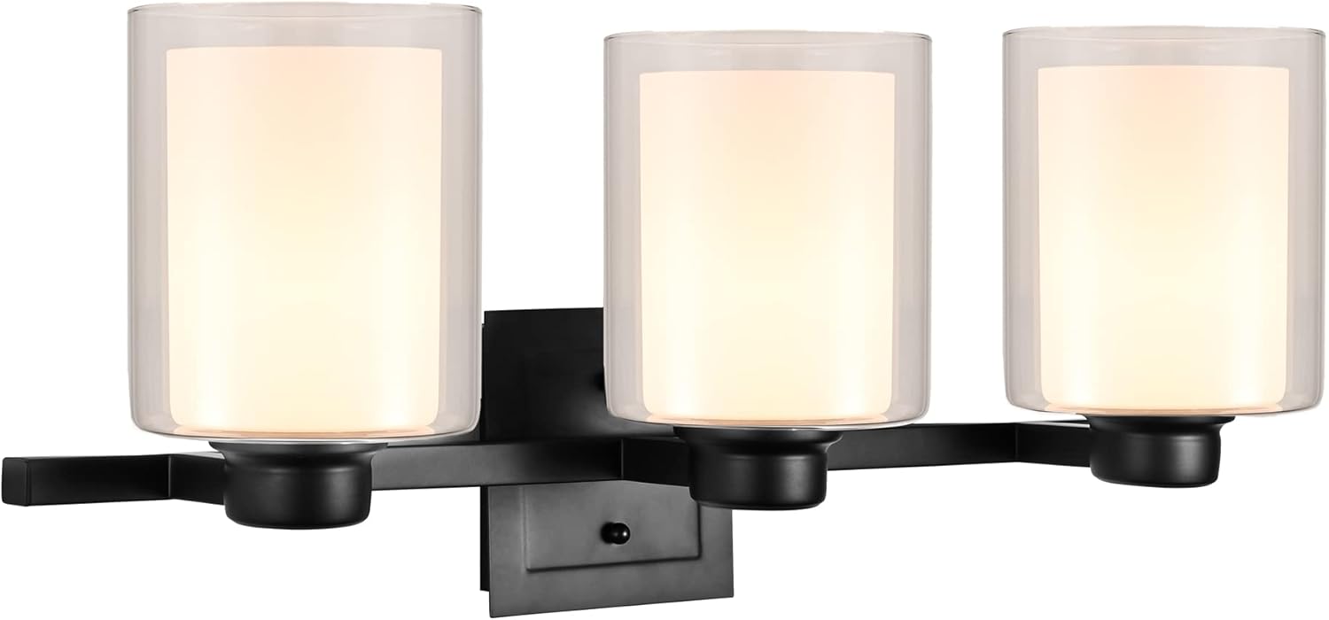 Design House 556159-BLK Oslo Vanity Light Fixture Matte Black, 3-Light