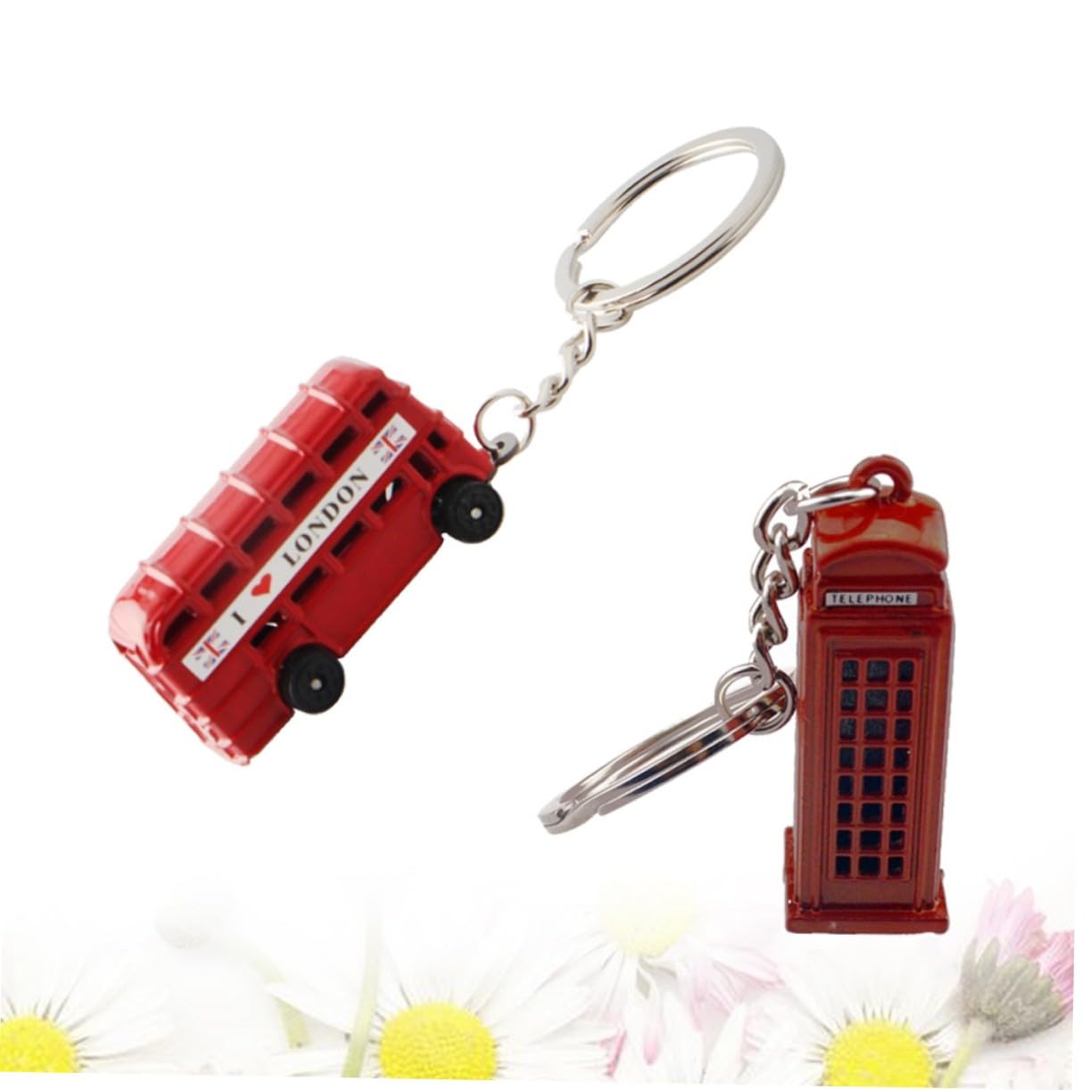 Ciieeo 16 Pezzi Portachiavi in Metallo con Bus e Cabina Portachiavi Creativo e Robusto Accessorio Regalo Souvenir Facile da Trasportare e Usare