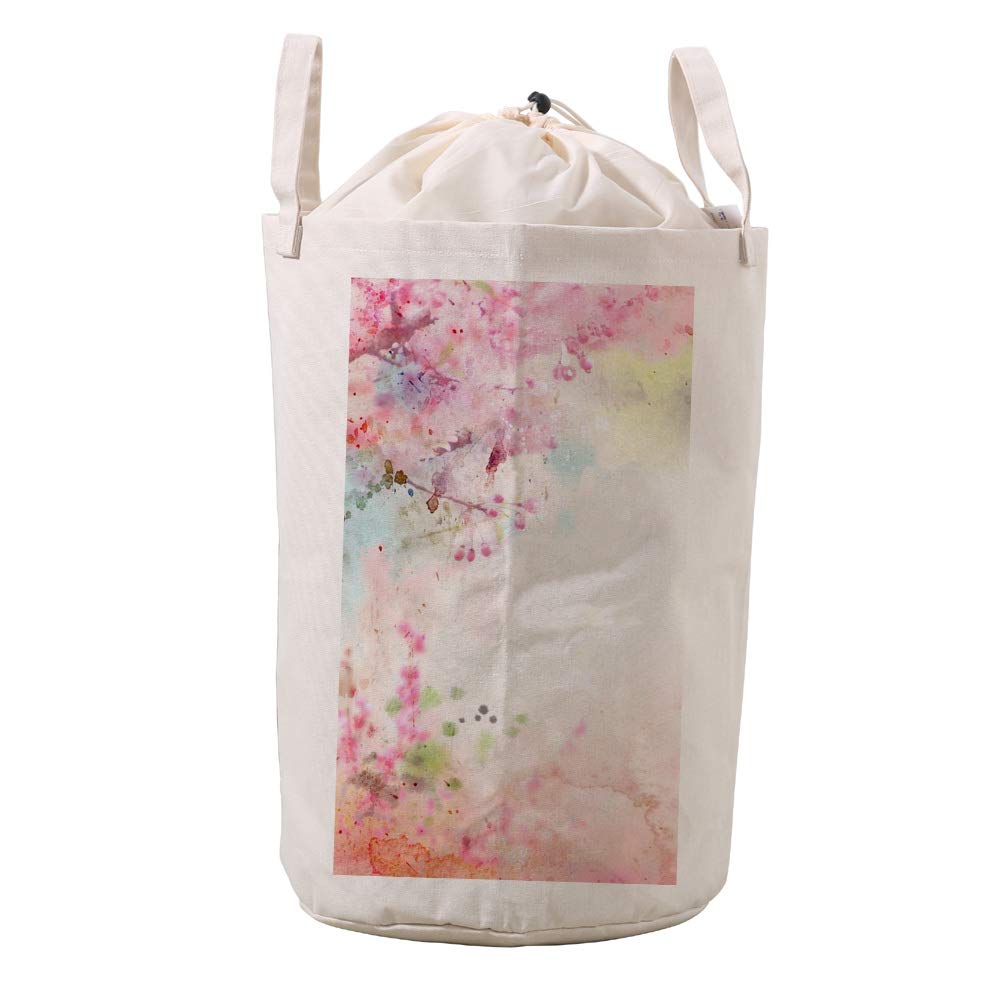 Sac a linge en lin pour salle de bain avec cordon pratique