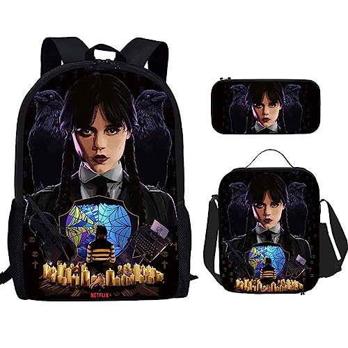 Zaini set da 5 pezzi Nuove borse da scuola di moda per ragazze adolescenti Zaino da viaggio in tela da donna Borsa a tracolla per studentessa | SHEIN ALIA