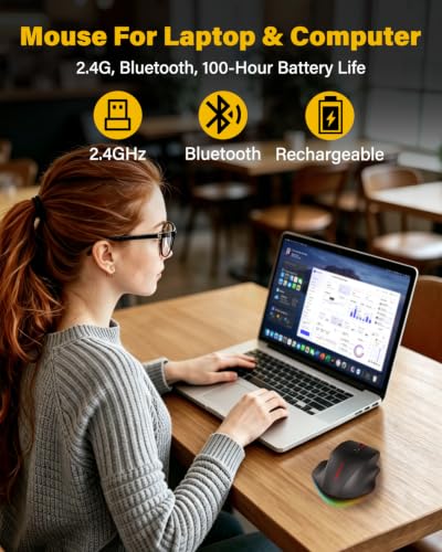Mouse inalámbrico Bluetooth Fio3 con DPI ajustable y batería recargable 5