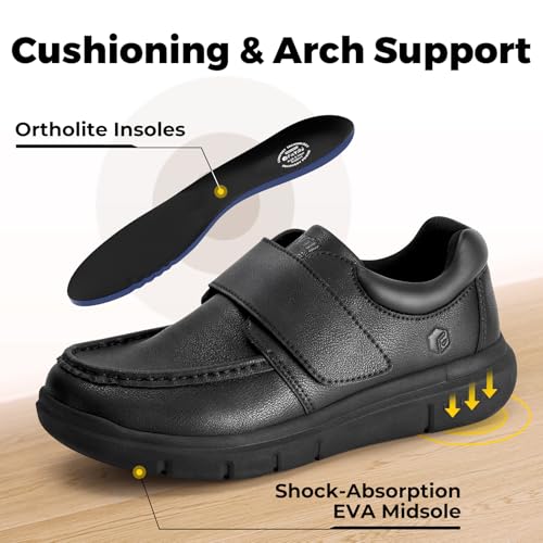 FitVille Wide Diabetic Walking Shoes for Men Leather Oxford Comfortable Dress Business Casual Shoes Sneakers for All-Day Comfort3