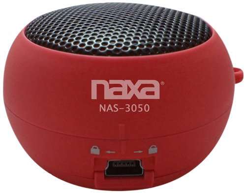 NAXA Electronics NAS-3050 Portable Speaker with Aux-In Function (Red)