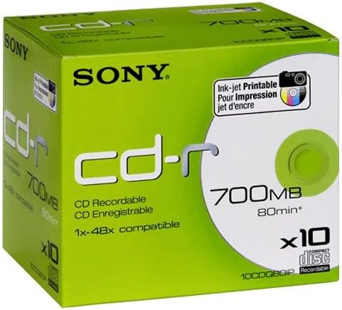 Sony - CD-R-Inkjet-Printable 48x, 700 MB nach ISO-9660-MODE-1, Jewel ...