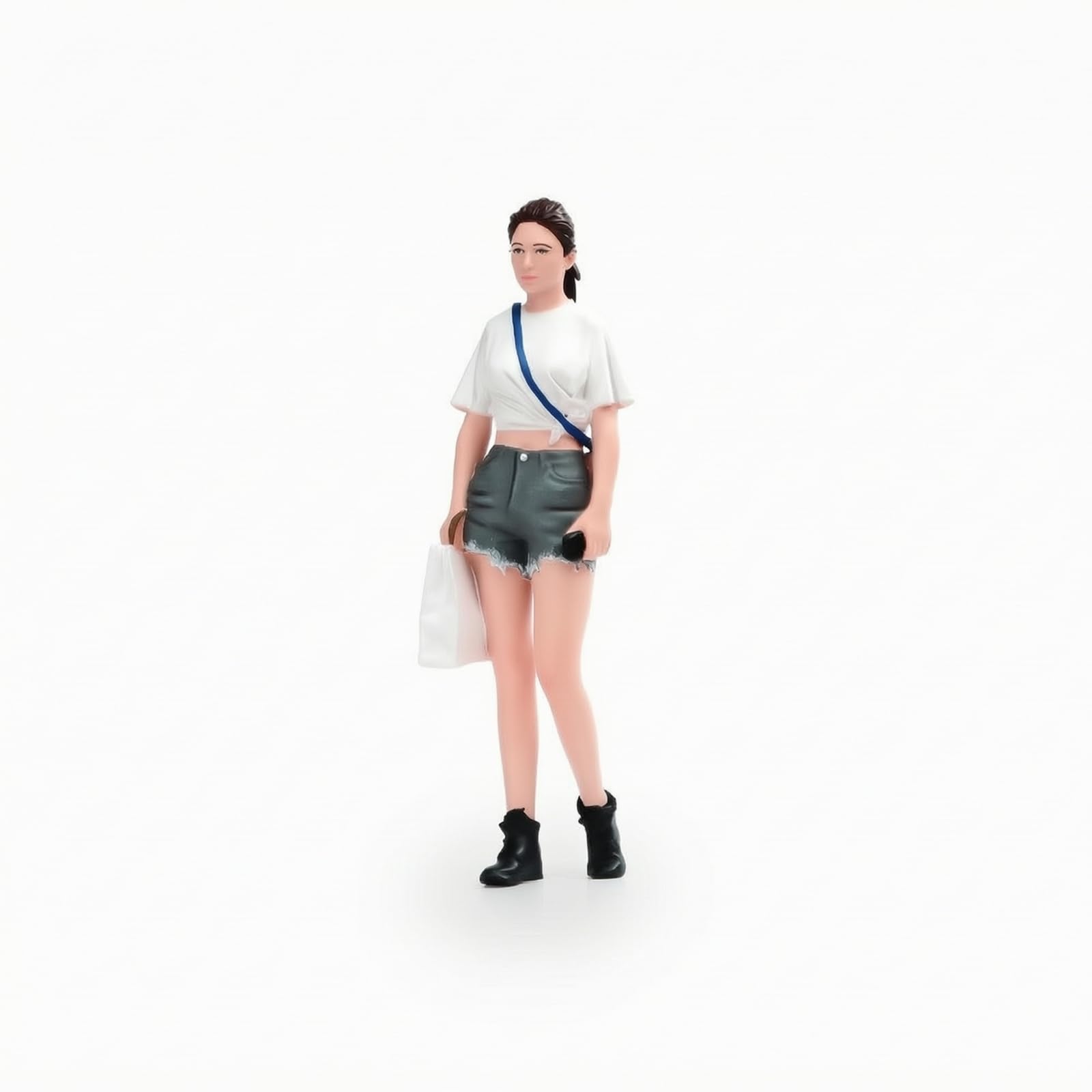 Figura de Moda Coleccionable Figura Miniatura Muñeca Femenina Resina Pintada a Mano con Ropa Moderna y Accesorios Adecuada para Dioramas Vitrinas Escritorio