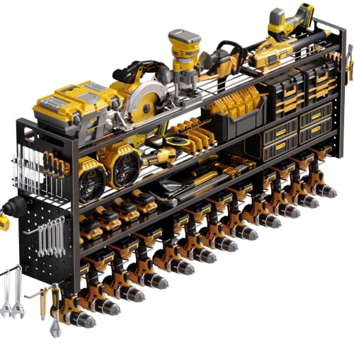STURDIFLOW Large 49''W Power Tool Organizer Wall Mount | 620lbs Garage Storage Rack with 12 Cordless...