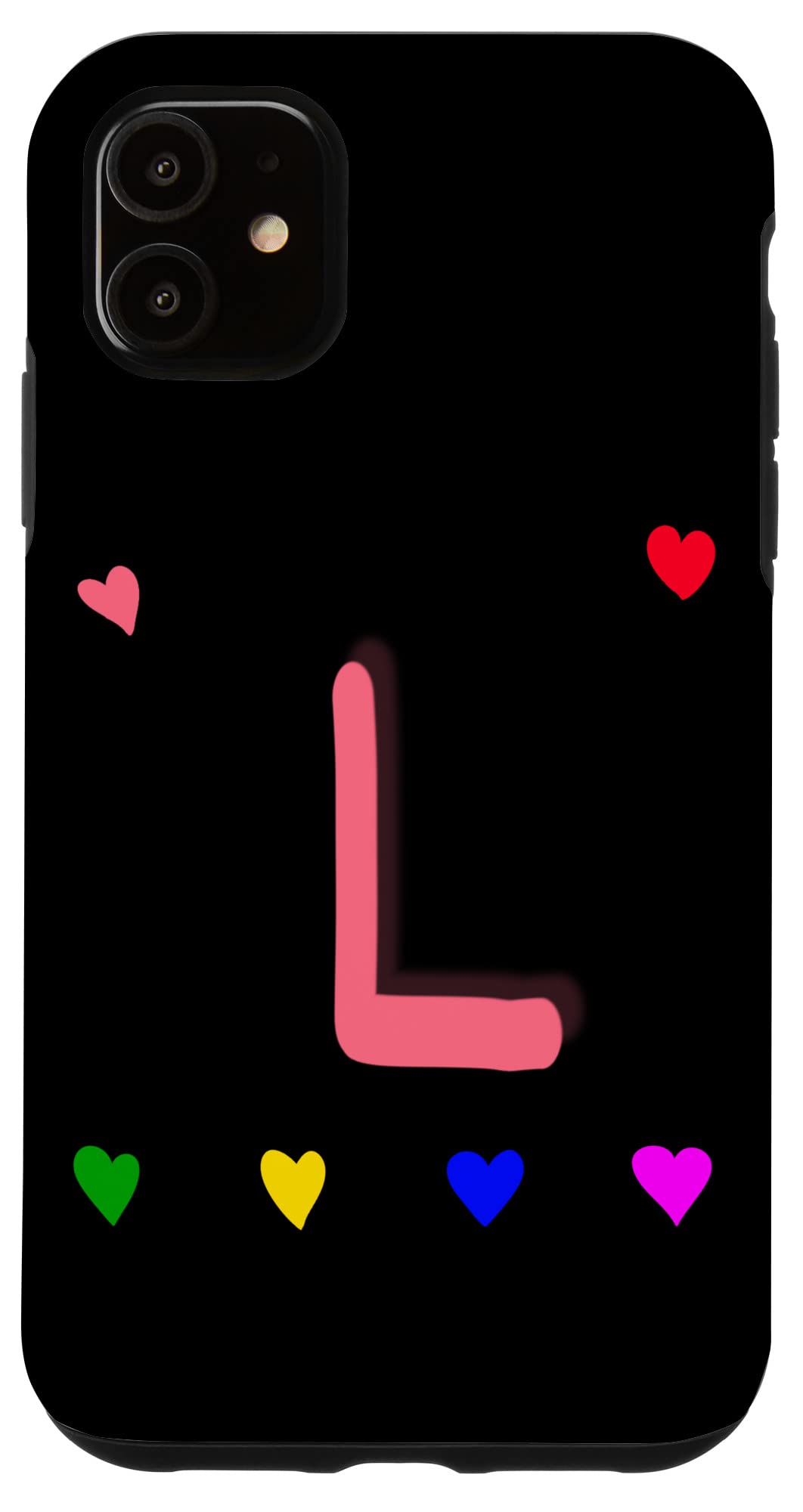 iPhone 11 Letter L Initial Name hearts with letter l Monogram Alphapet Case